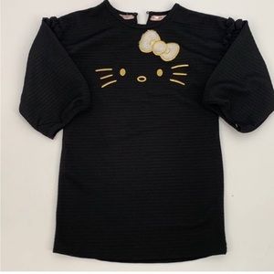 Girls Size 5 Black gold bow Sanrio Hello Kitty dress